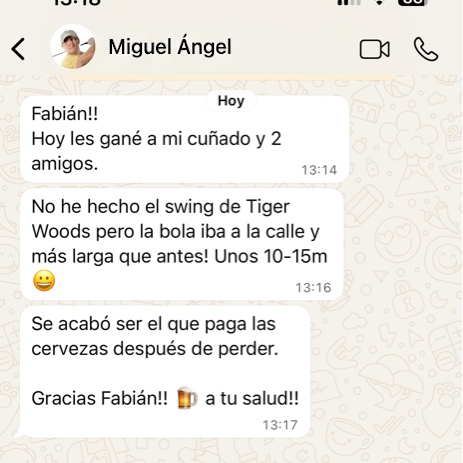 Testimonio Miguel Ángel Golf